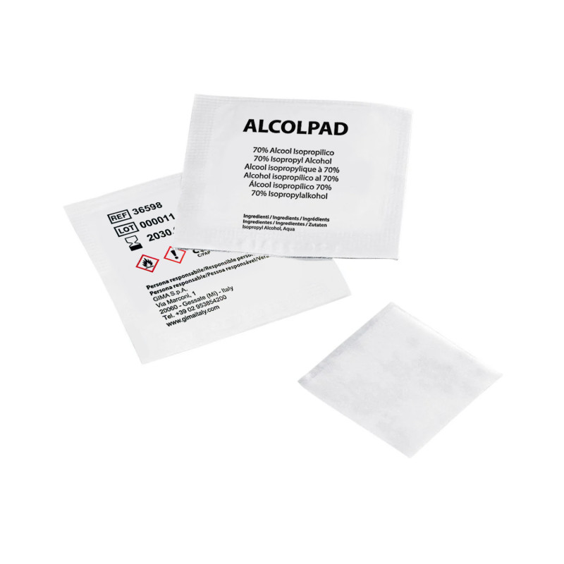 GIMA Alcohol Pads - 10 Pads, PER CURA