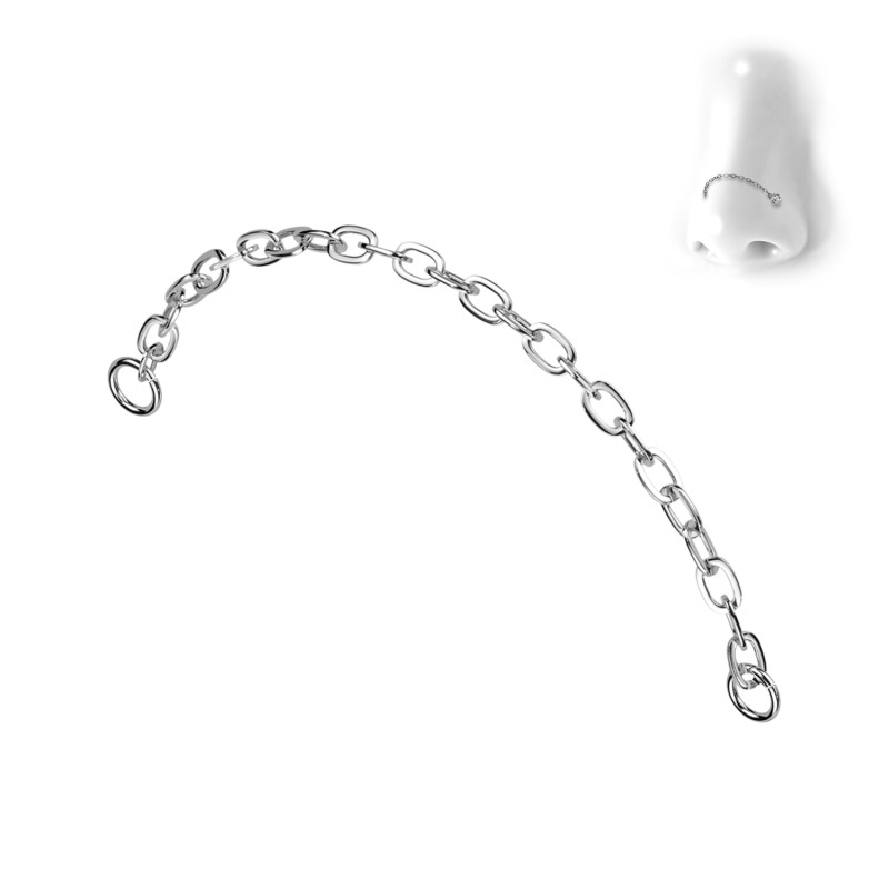 Catena Nasale in Acciaio, Naso Stud