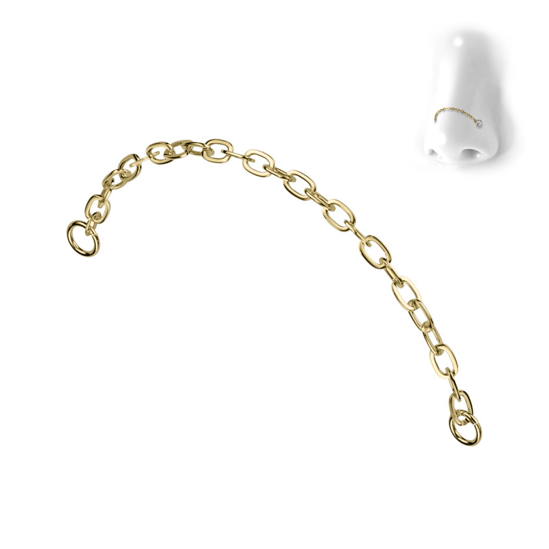 Catena Nasale in Acciaio, Naso Stud