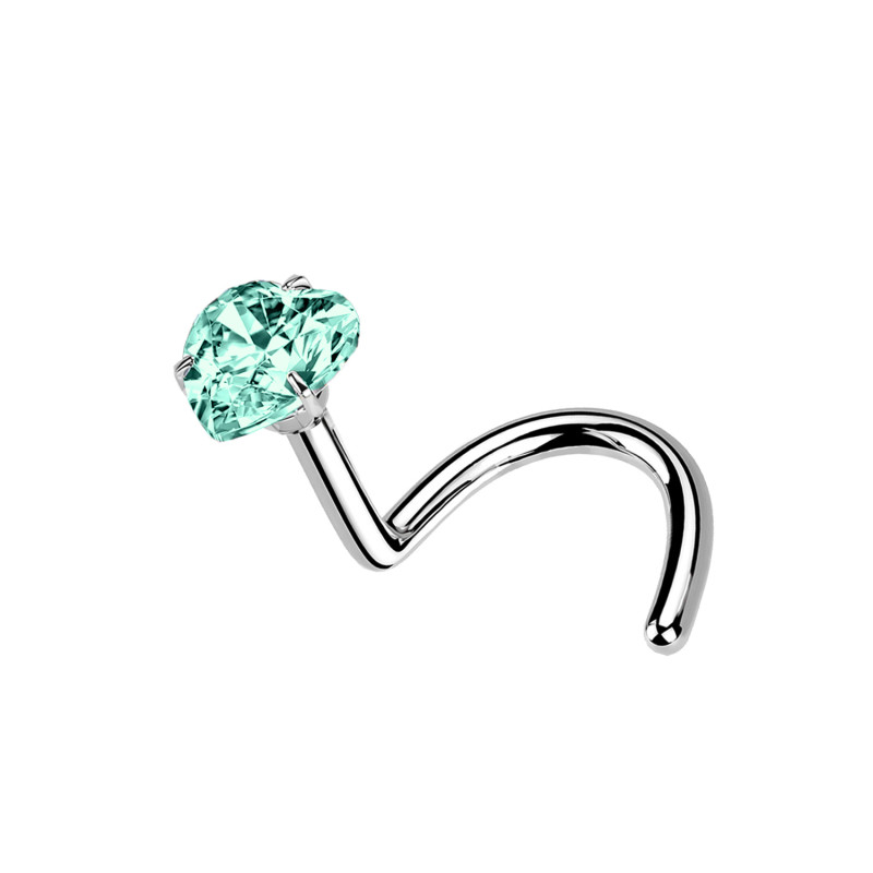 Nose Stud Crystal Little heart of Different Colors, Nose Stud