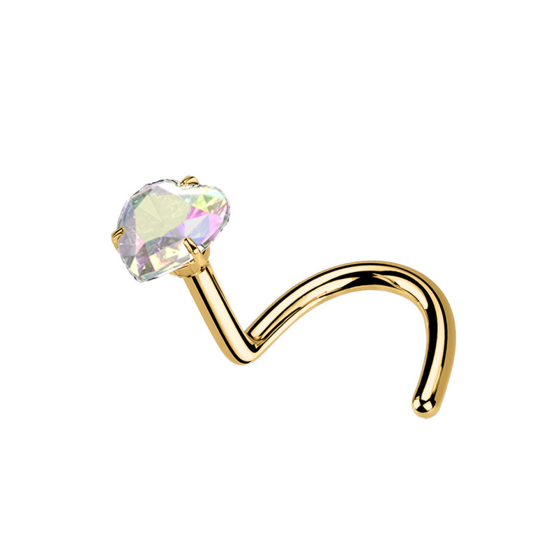 Nose Stud Crystal Little heart of Different Colors, Nose Stud