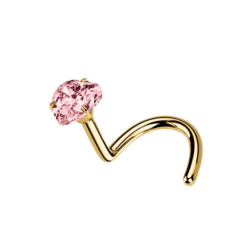 Nose Stud Crystal Little heart of Different Colors, Nose Stud