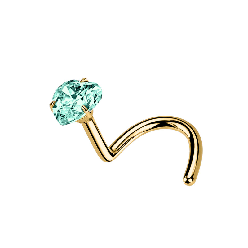 Nose Stud Crystal Little heart of Different Colors, Nose Stud