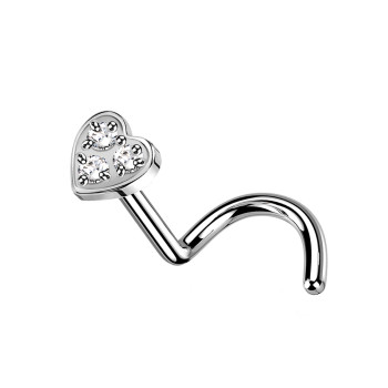 Stud Naso Cristallo di Cuore