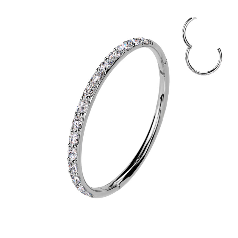 Circle Clicker ring with crystals