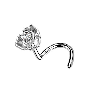 Stud Naso con Cristallo a Forma di Fiore