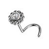 Stud Naso con Cristalli a Forma di Fiore