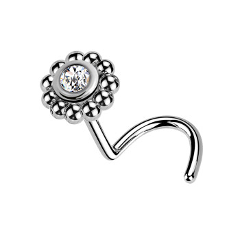 Stud Naso con Cristalli a Forma di Fiore