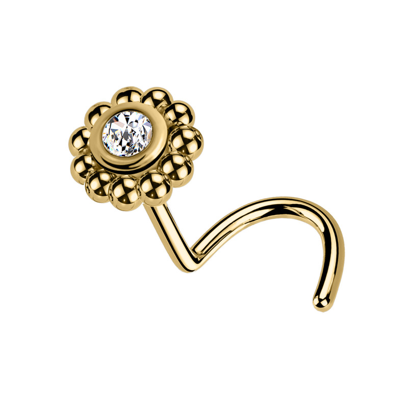 Stud Naso con Cristalli a Forma di Fiore