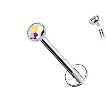 Labret Sterile in Titanio con Cristallo