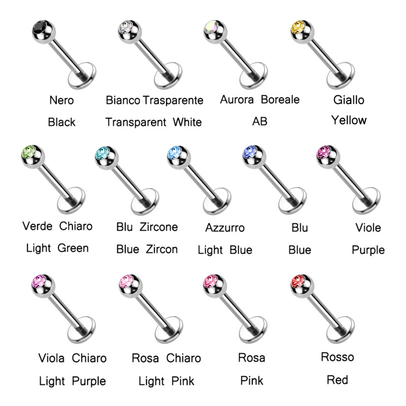 Labret  con Pallina da 3.0mm di Diversi Colori, Helix