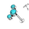 Piercing Sterile Labret Borchie Cartilagine Tre Cristalli, Helix