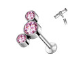Piercing Sterile Labret Borchie Cartilagine Tre Cristalli, Helix
