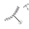 Piercing Labret a forma di nove Baguette Cristalli Rettangolari