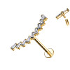 Piercing Labret a forma di nove Baguette Cristalli Rettangolari