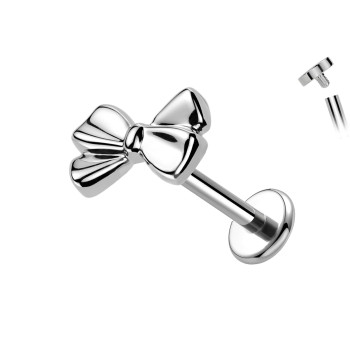 Piercing Labret a Forma di Fiocco con Filettatura Interna