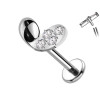 Piercing Labret a Forma di Cuore con Cristalli