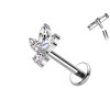 Piercing Labret con Cristalli e con Filettatura Interna