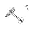 Piercing Labret a Forma di ala e con Filettatura Interna
