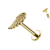 Piercing Labret a Forma di ala e con Filettatura Interna