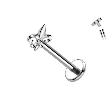 Piercing Labret con giglio araldico Filettatura Interna
