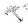 Labret Piercing with Fan-Shaped Marquise Crystals