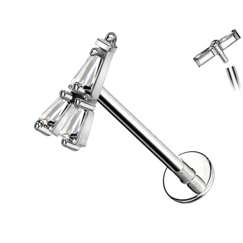 Piercing Labret con Cristallo Marquise