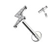 Piercing Labret con Decorazione Fulmine con Cristalli