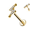 Piercing Labret con Decorazione Fulmine con Cristalli