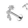 Piercing Labret con Cristalli Quadrati a Scala