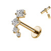 Piercing Labret con Cristalli Quadrati a Scala