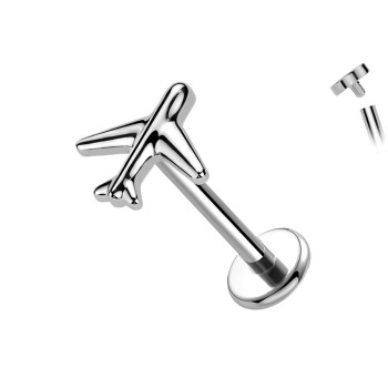 Piercing Labret a Forma di Aereo