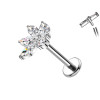 Piercing Labret con Fiore a Sei Cristalli