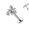 Piercing Labret con Croce di Cristalli