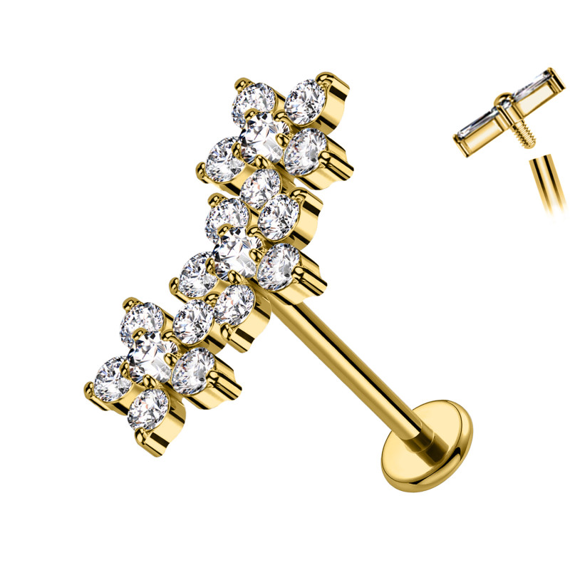 Crystal Branch Labret Piercing