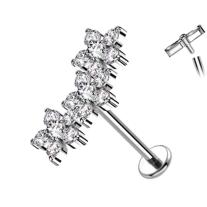 Crystal Branch Labret Piercing