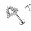 Open Heart Crystal Labret Piercing