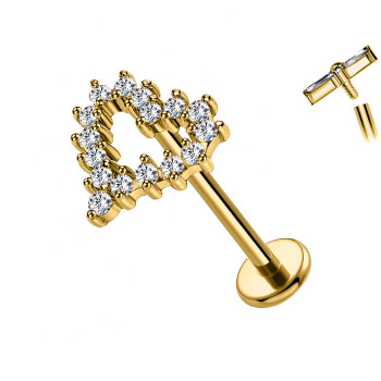 Open Heart Crystal Labret Piercing