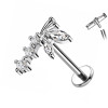 Piercing Labret Farfalla Traforata con Cristalli