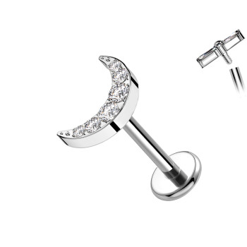 Labret Luna Piercing with Crystals