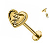 Labret per Cartilagine con Cuore Cucito