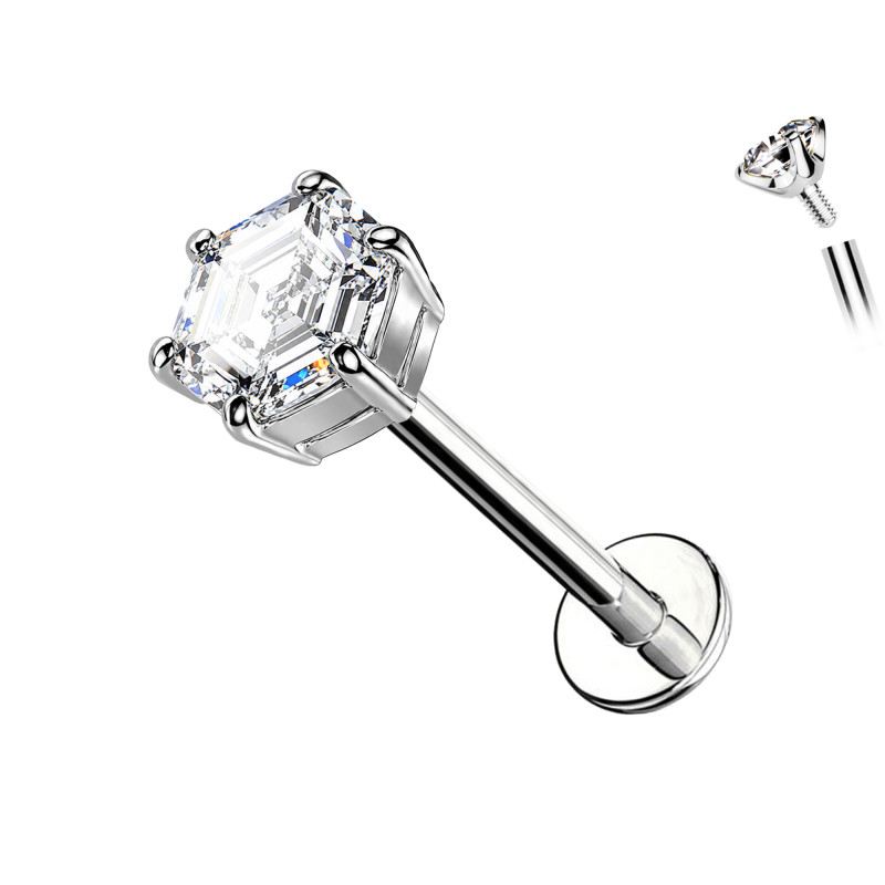 Labret per Cartilagine con Cristallo Sfaccettato