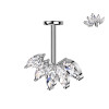 Devil Piercing per Orecchio con Cinque Cristalli