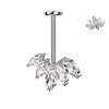 Piercing Labret Foglie a Ventaglio con Cristalli