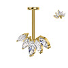 Piercing Labret Foglie a Ventaglio con Cristalli