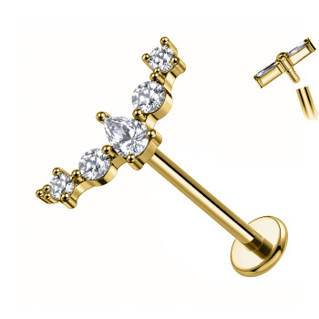 Labret Cartilagine con Cristalli a Goccia
