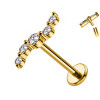 Labret Cartilagine con Cristalli in Linea Curva