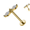 Labret Cartilagine con Due Cristalli Allungati