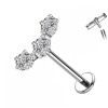 Labret Cartilagine con Tre Cristalli a Stella