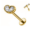 Labret Cartilagine a Cuore con Due Cristalli